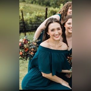 Show me your mumu floor length off-shoulder bridesmaid dress